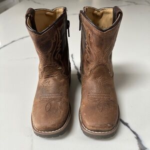 Brown Leather Western Toddler Boots